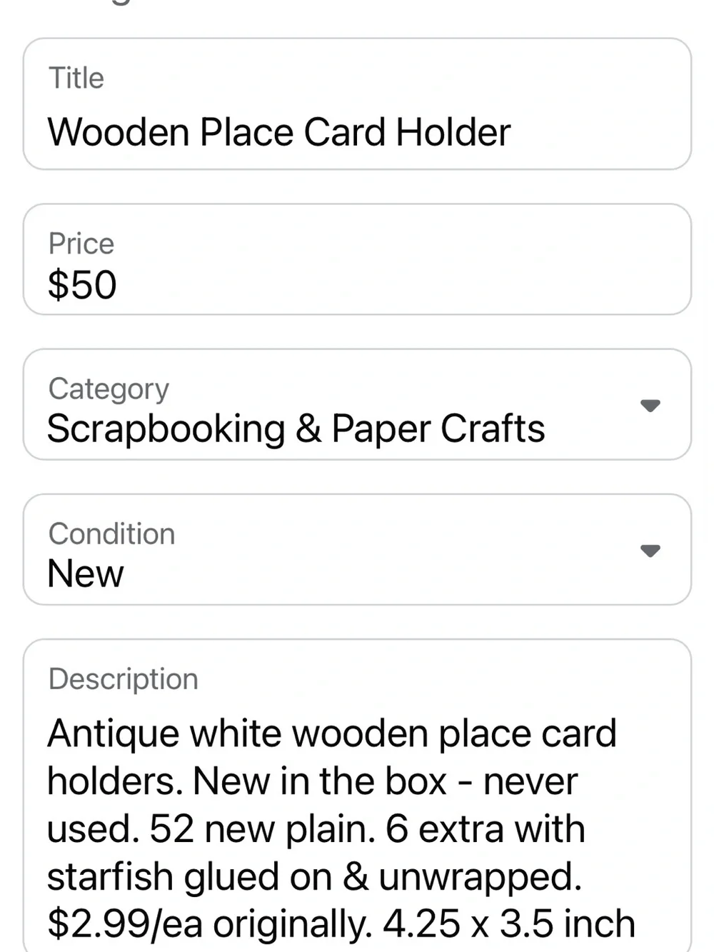 White Wooden Place Card Holders